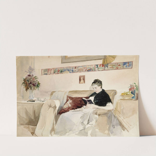 Artist’s Wife Reading On The Sofa by Albert Edelfelt