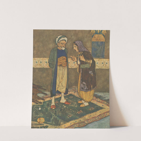 As soon as he came in, she began to jeer at him. (1913) by Edmund Dulac