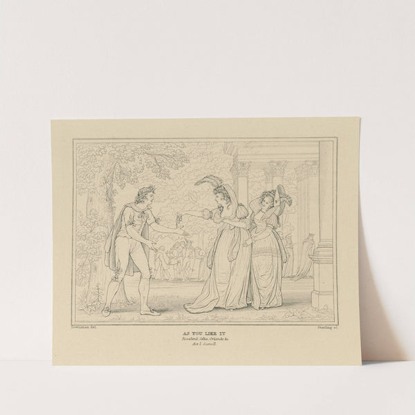As you like it, Rosalind, Celia, Orlando &c, act I, scene 2 (19th century) by William Francis Starling