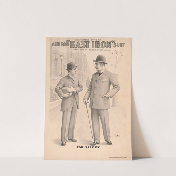 Ask for ‘Kast Iron’ suit, (guaranteed not to rip) (1894) by Strobridge & Co. Lith.