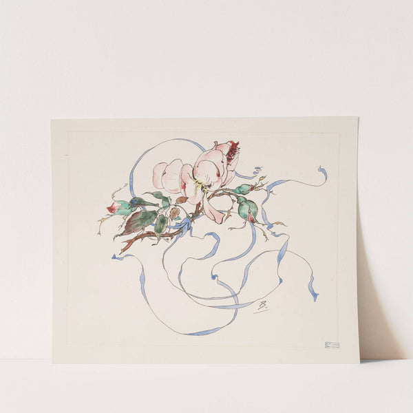 Assiette (rose) (modèle de coloris). (1866 - 1878) by Félix Bracquemond