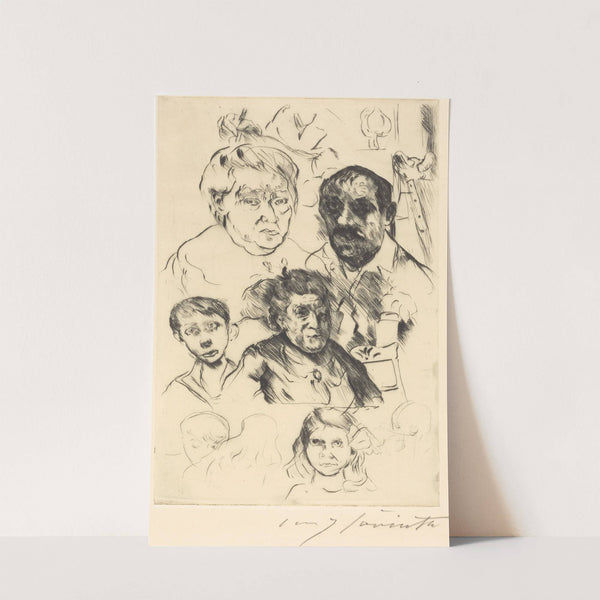 Assorted Heads and Self-Portrait (Verschiedene Köpfe und Selbstbildnis) (1915) by Lovis Corinth