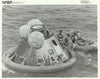 Astronauts in Lifeboat After Apollo 11 Splashdown (1969)