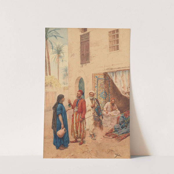 At a carpet bazaar by Giulio Rosati