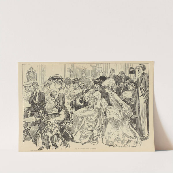 At a fashionable funeral (1900-1905) by Charles Dana Gibson