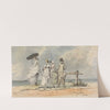 At Brighton, 1804; Three Women, Child and Man Looking Out to Sea (1804) by John Nixon