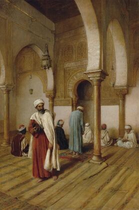 At Prayer In The Mosque, Tunisia