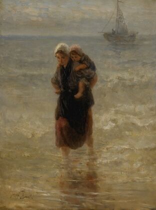 At sea