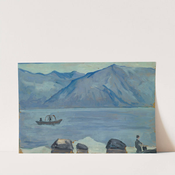 At the Beach of the Lake of Lugano by Ernst Schiess