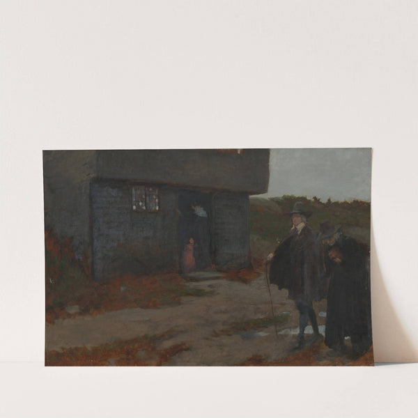 At the Cottage Door (17th Century New England Scene) (ca. 1871–1911) by Edwin Austin Abbey