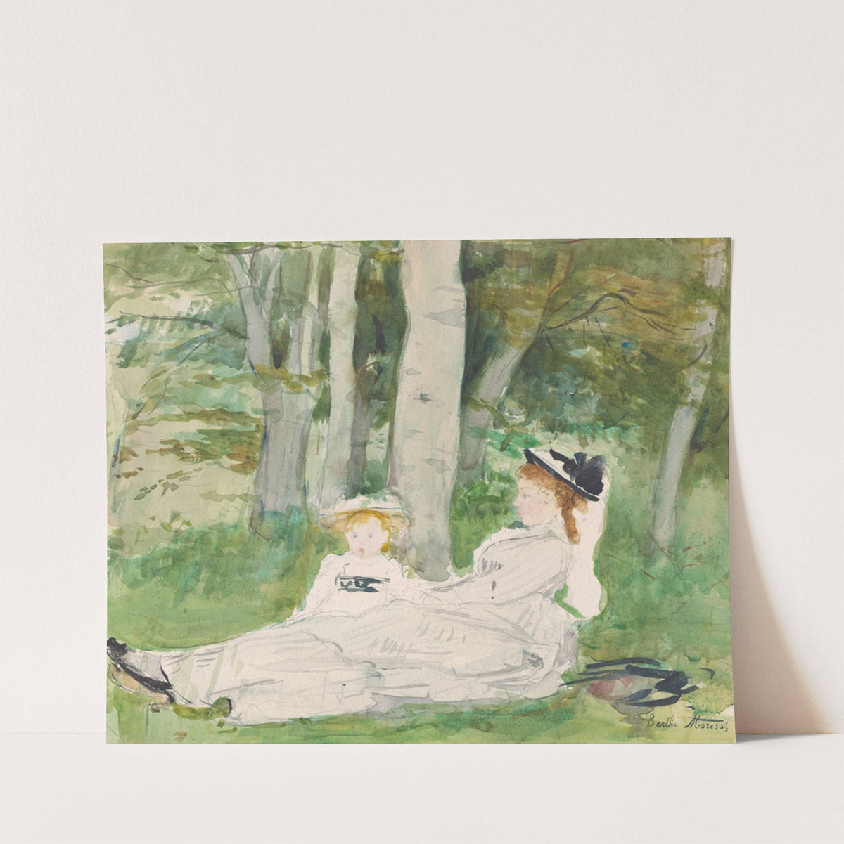 At The Edge Of The Forest (Edma And Jeanne) (c. 1872) by Berthe Morisot