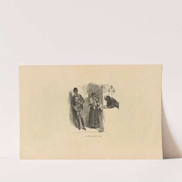 At the golden sign (1893-1900) by Charles Dana Gibson