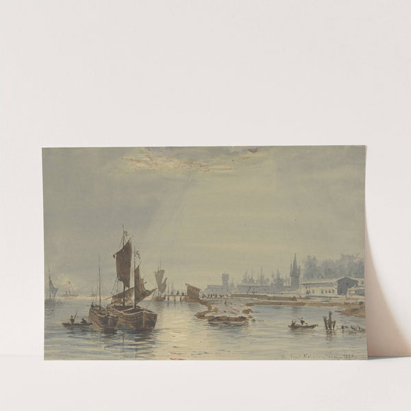 At the port of Mainz by Friedrich Ernst Morgenstern