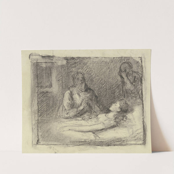 At the sickbed by Otto Scholderer