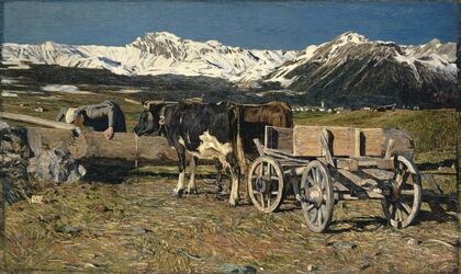 At the Watering Place (Cows in the Yoke)