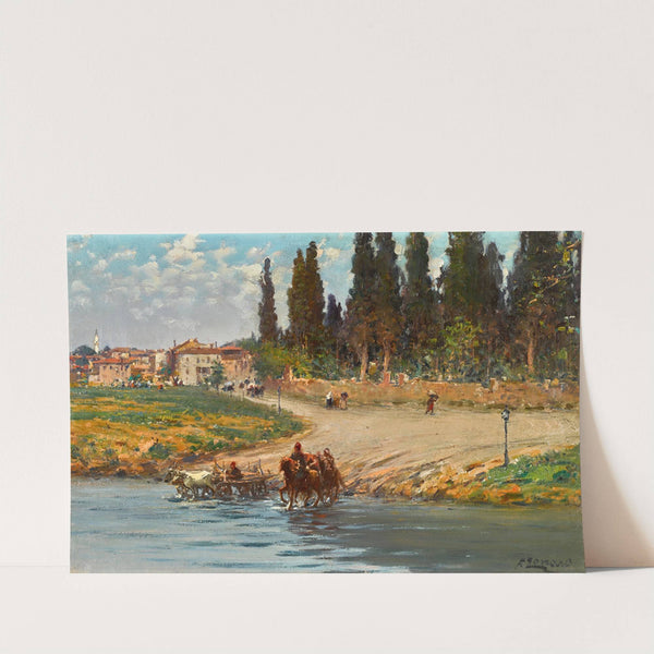 At The Water’s Edge by Fausto Zonaro