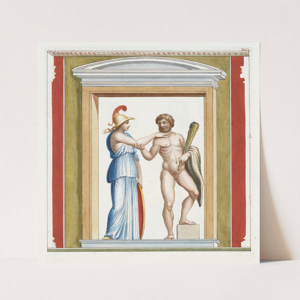 Athena and Hercules depicted within a niche. (1783) by Pierre-Jean Mariette