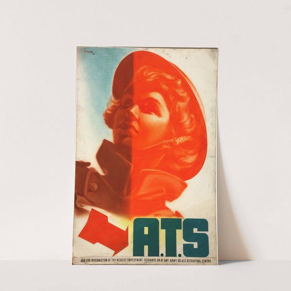 ATS (girl’s helmeted head) (between 1939 and 1946) by Abram Games