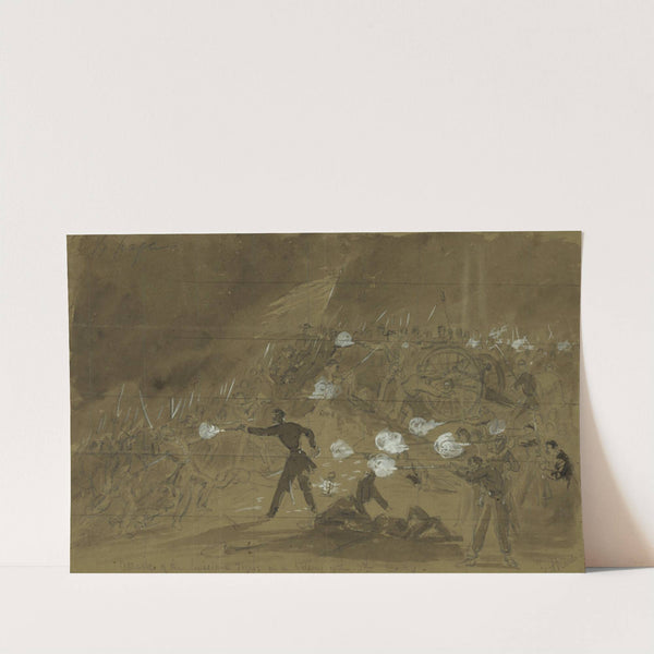 Attack of the Louisiana Tigers on a battery of the 11th Corps by Alfred Rudolph Waud