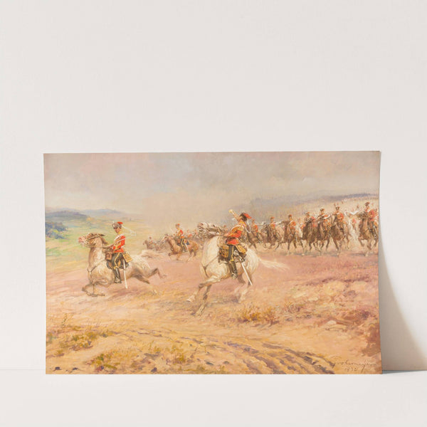 Attack of the Prussian Leib-Garde-Husaren regiment by Fritz Grotemeyer