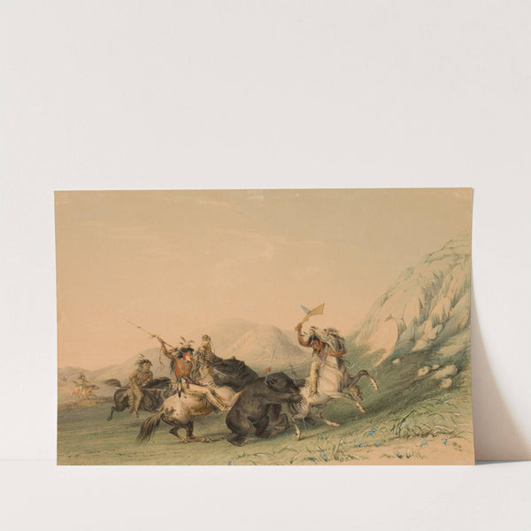 Attacking the Grizzly Bear by George Catlin