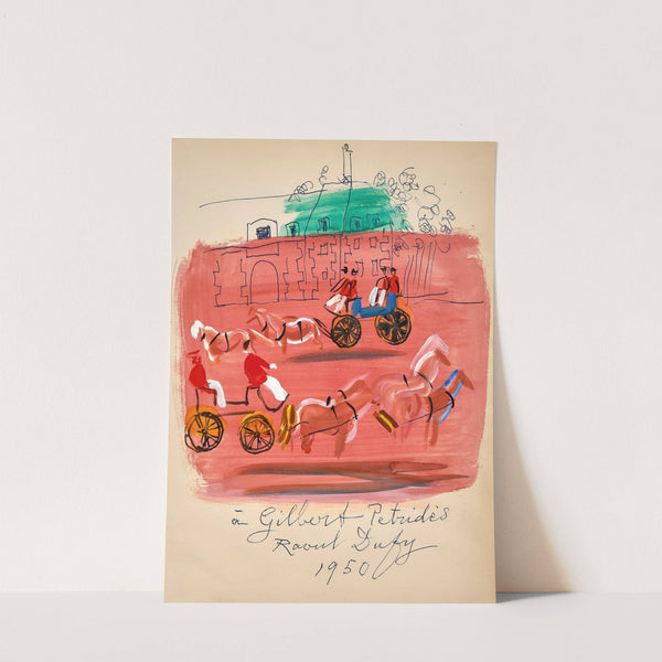 Attelages devant le haras du pin (1950) by Raoul Dufy