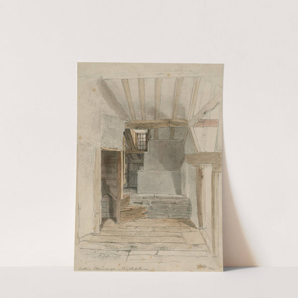 Attic staircase, Birthplace by John Thomas Blight