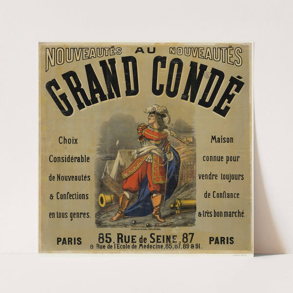 Au Grand Condé Nouveautés (1875) by Lith. Van Geleyn