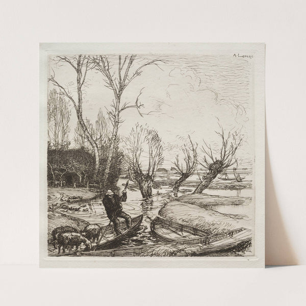 Au Marais Inondé; Le Bergère (c. 1870–1918) by Auguste Louis Lepère