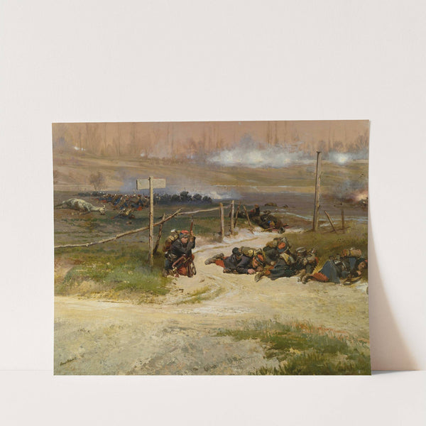 Au Pied Du Poteau; A Fragment From The Panorama Of The Battle Of Champigny by Jean-Baptiste Édouard Detaille