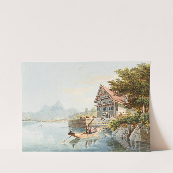 Auberge de Treib, entre Bekenried et Brunnen, sur le Lac des quatre Cantons. (1915-1945) by Gabriel Lory the Younger