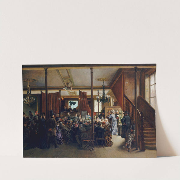 Auction Sale in Clinton Hall, New York, 1876 (1876) by Ignacio De León Y Escosura