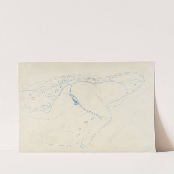 Auf dem Bauch liegender Akt nach rechts by Gustav Klimt