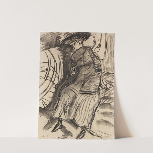 Auf dem Bett sitzendes Mädchen (1908) by Ernst Ludwig Kirchner