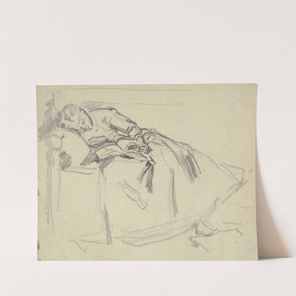 Auf dem Sofa eingeschlafene Frau by Philipp Rumpf