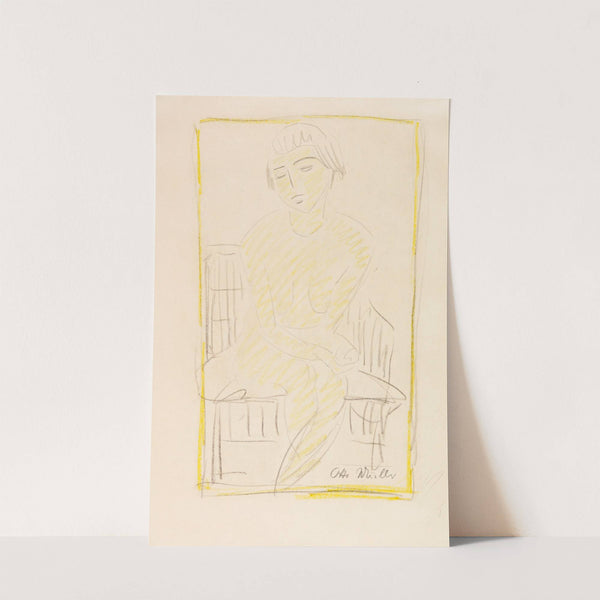 Auf dem Stuhl sitzender Mädchenakt by Otto Mueller