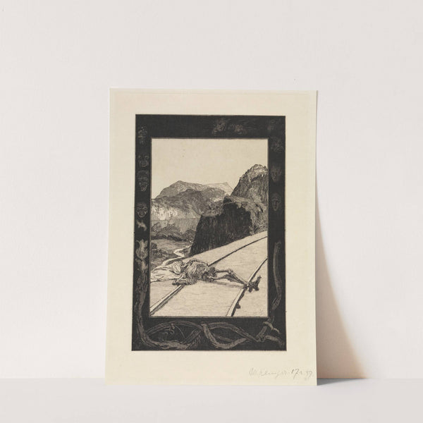 Auf den Schienen (Vom Tode, Erster Theil, Opus XI, Blatt 8) (1889-1897) by Max Klinger