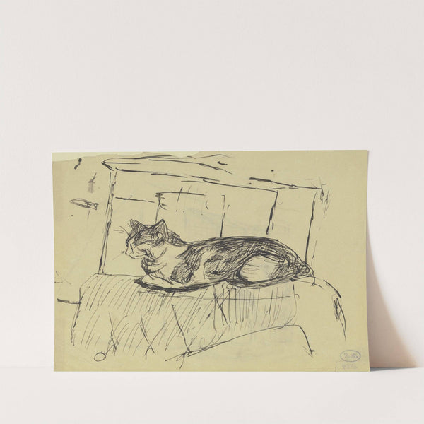 Auf einem Möbelstück liegende Katze (1915) by Max Beckmann