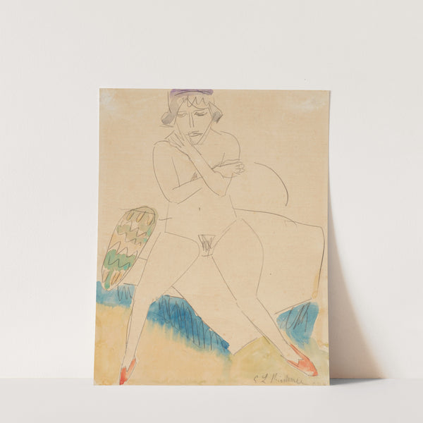 Auf einem Sessel sitzender Akt (Seated nude on an armchair) (circa 1911) by Ernst Ludwig Kirchner