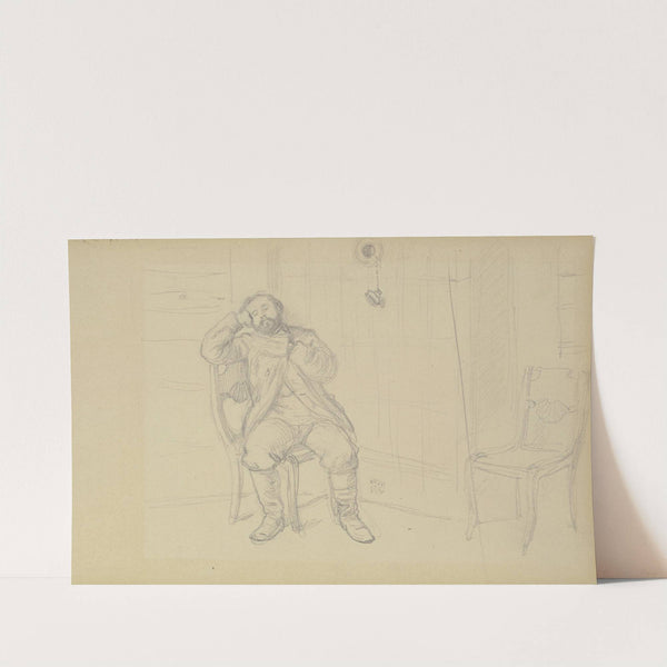 Auf einem Stuhl sitzender, schlafender Russe by Wilhelm Amandus Beer