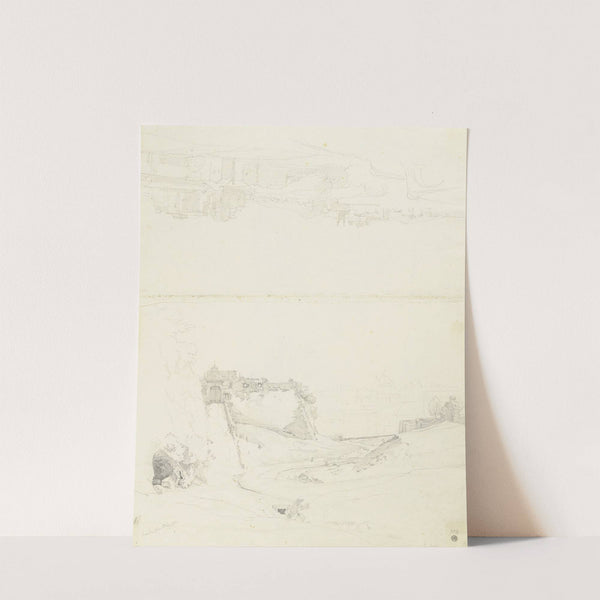 Aufgangsrampe zu SS. Quatro Coronati, darüber die skizzierte Ansicht des Recto by Ernst Fries