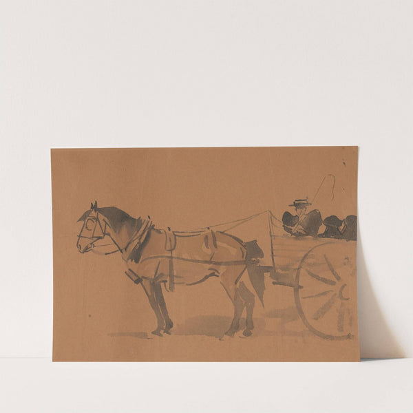 Auntie Bee with her two Nieces in a Pony Cart by Joseph Crawhall