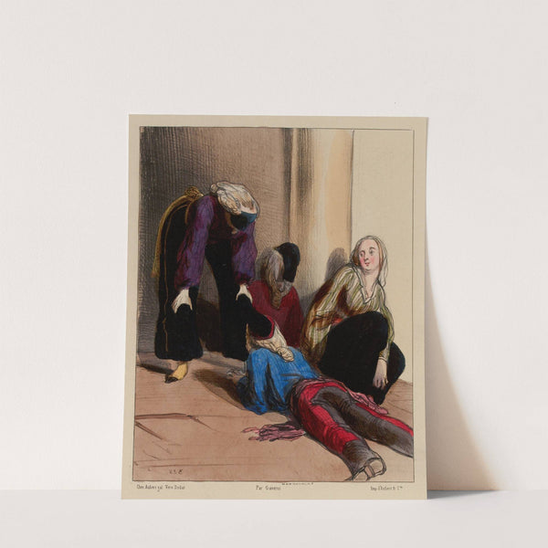 Aurais-je l’honneur de danser une galop avec Mosieu le baron (1840) by Paul Gavarni