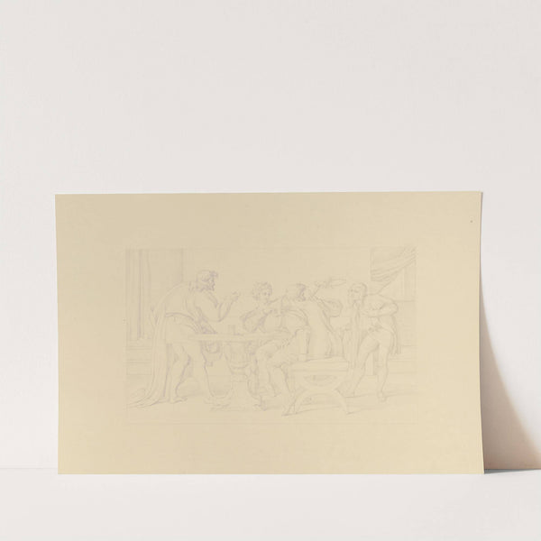 'Aus dem Leben eines Wüstlings'; V. Der Wüstling erhält den Brautkranz seiner seiner Gemahlin zurück by Bonaventura Genelli