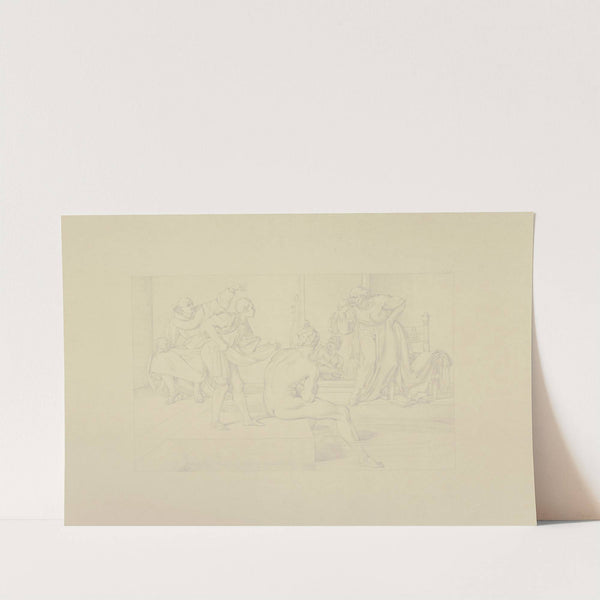 'Aus dem Leben eines Wüstlings'; VI. Der Wüstling im Bade, Disput zwischen einem Mönche und einem Philosophen by Bonaventura Genelli