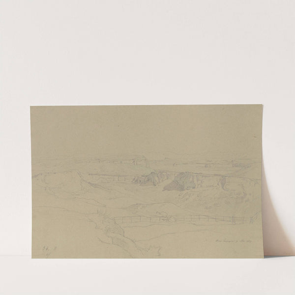 Ausblick über eine Karstlandschaft in der römischen Campagna by Johann Wilhelm Schirmer