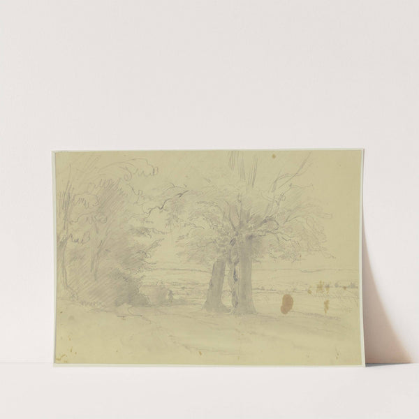 Ausblick vom Waldrand in eine Landschaft by Jakob Becker