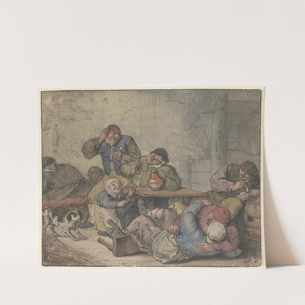 Ausgelassene Bauern im Wirtshaus by Adriaen van Ostade