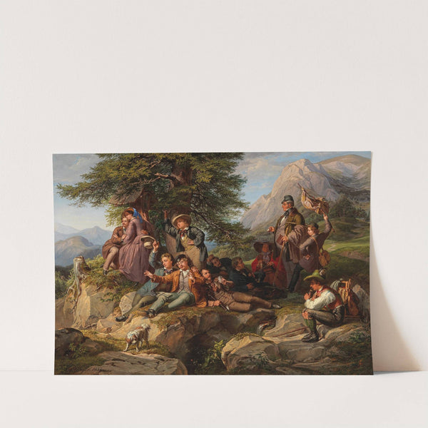 Ausgelassene Rast bei der Wanderung der Studenten by Robert Beyer