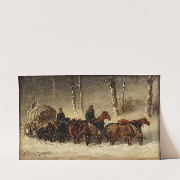 Auspannen des Pferdeschlitten by Alfred Steinacker